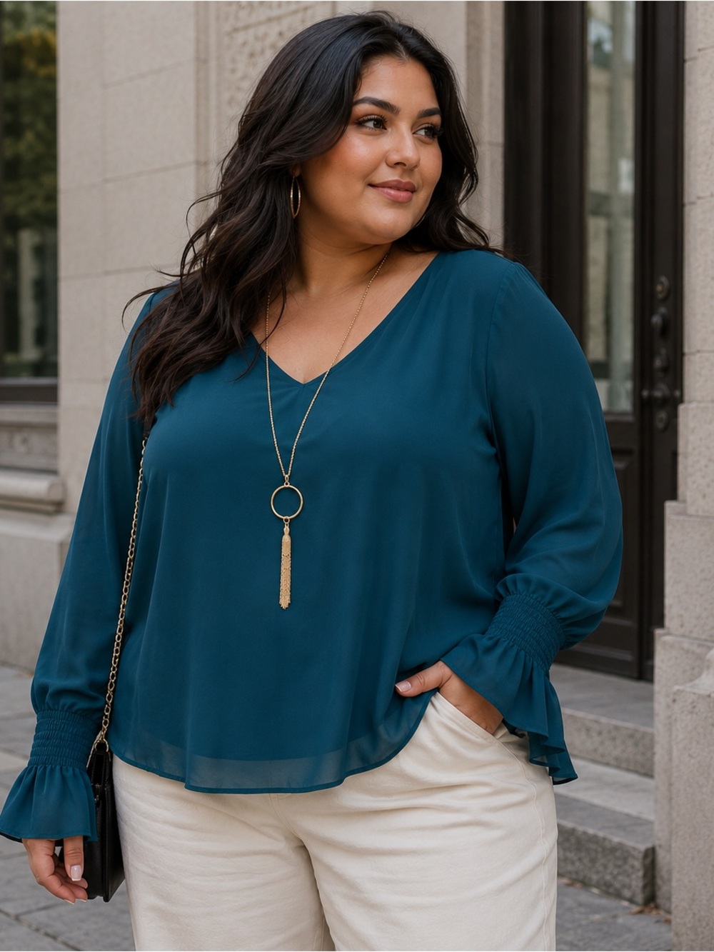 Jm Collection Teal Tunic Blouse New 2X teal